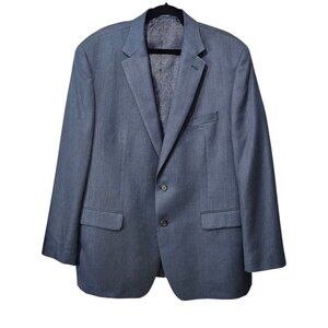 Ralph Lauren Sports Coat Blue Silk Wool Single Breast Suit Jacket Blazer